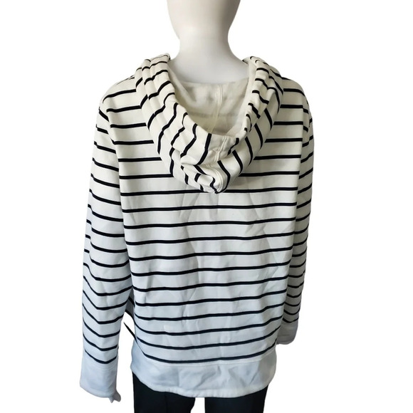 Nautica | Women's Fleece Hoodie Sweatshirt | navy and white | NWT - Picture 3 of 4